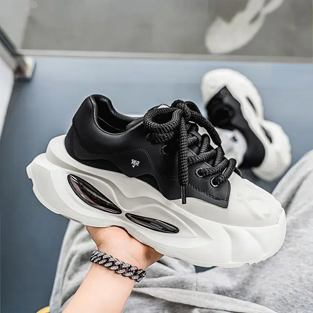 南极人 潮流撞色设计感校园风轻潮高街范小众时尚运动舒适复古气质气垫厚底 减震回弹增高支撑耐磨透气防滑 低帮 生活休闲鞋 男款