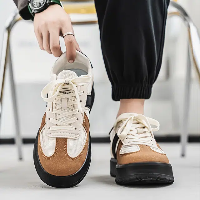 南极人 合成革 复古经典潮流休闲运动舒适百搭厚底 防滑耐磨透气增高 低帮 板鞋 男款