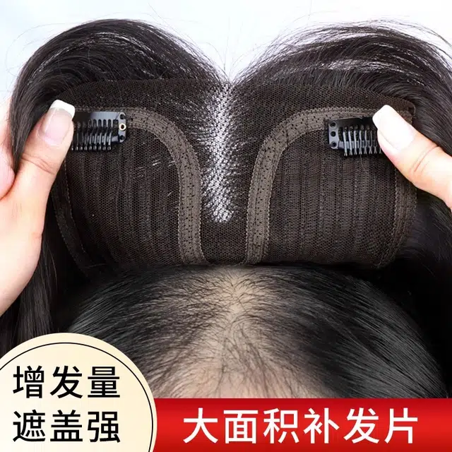 黛姿 空齐刘海长发假发片 增发量遮白发 自然色/摩卡棕