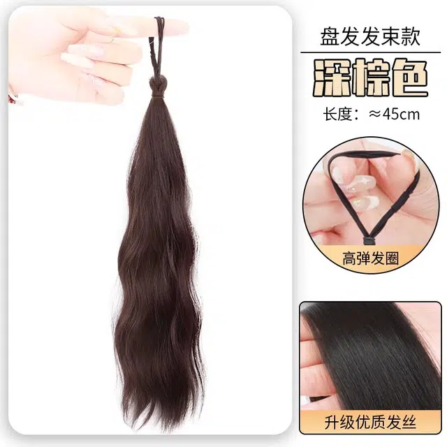 黛姿 丸子头 发圈自绕式假发 仿真发花苞头 棕黑色/浅棕色/深棕色