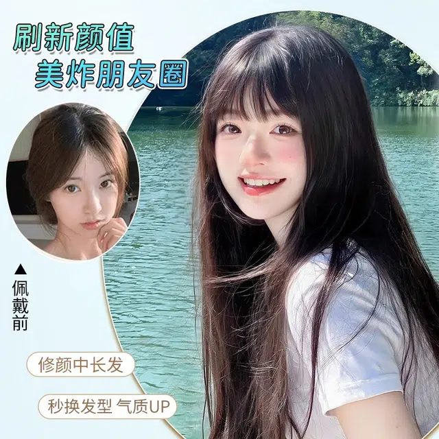 黛姿 黑长直假发 透气瑞士网 透气大网孔不惧闷热 自然色/摩卡棕