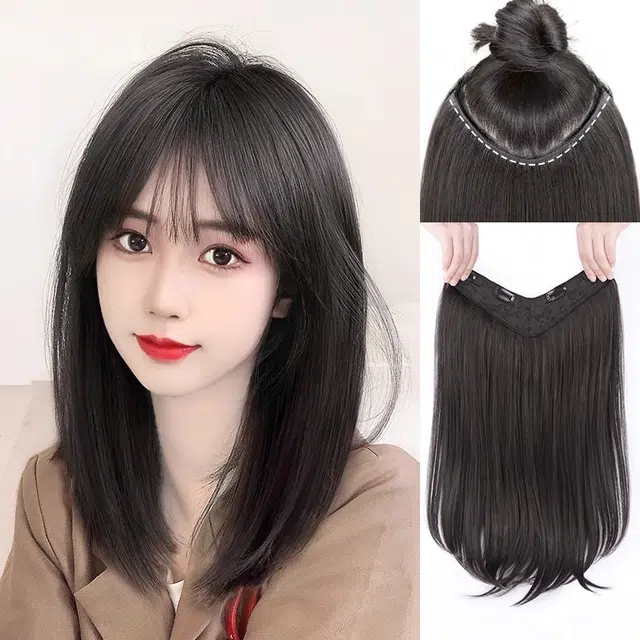 艾雪梦假发片女头顶补发增发量蓬松仿真真人发发片无痕长发接发片一片式自然轻盈