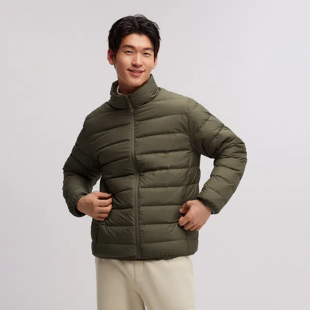 森马 防水薄款纯色百搭立领羽绒服 男女同款