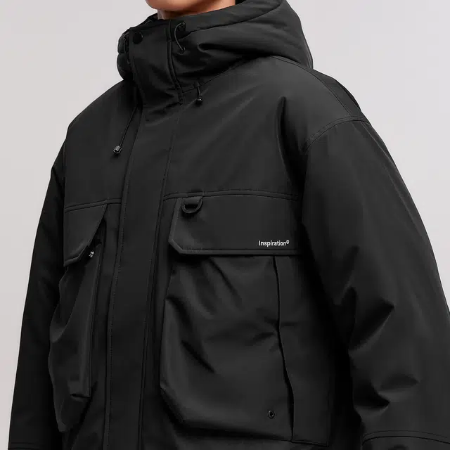 森马 宽松纯色连帽工装厚款防风防水羽绒服 男款