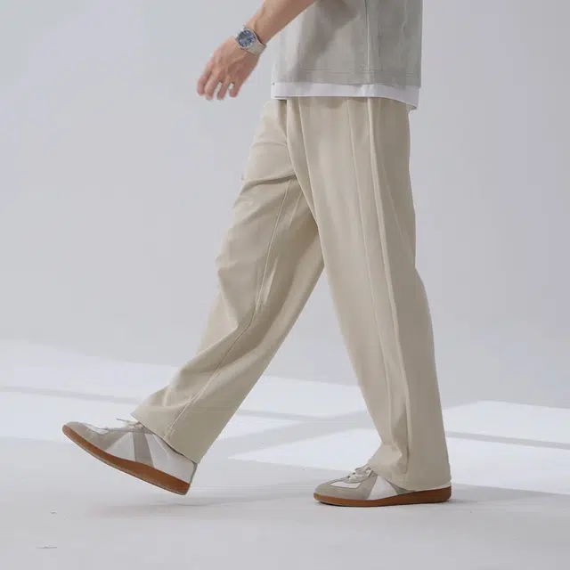 森马 宽松直筒纯色百搭系带休闲裤 男款