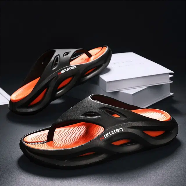 南极人 户外时尚潮流撞色百搭 防滑静音人字拖鞋 男款