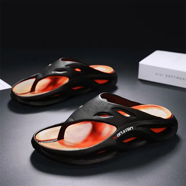 南极人 户外时尚潮流撞色百搭 防滑静音人字拖鞋 男款