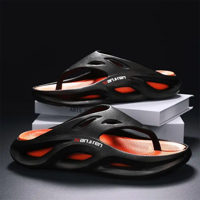 南极人 户外时尚潮流撞色百搭 防滑静音人字拖鞋 男款