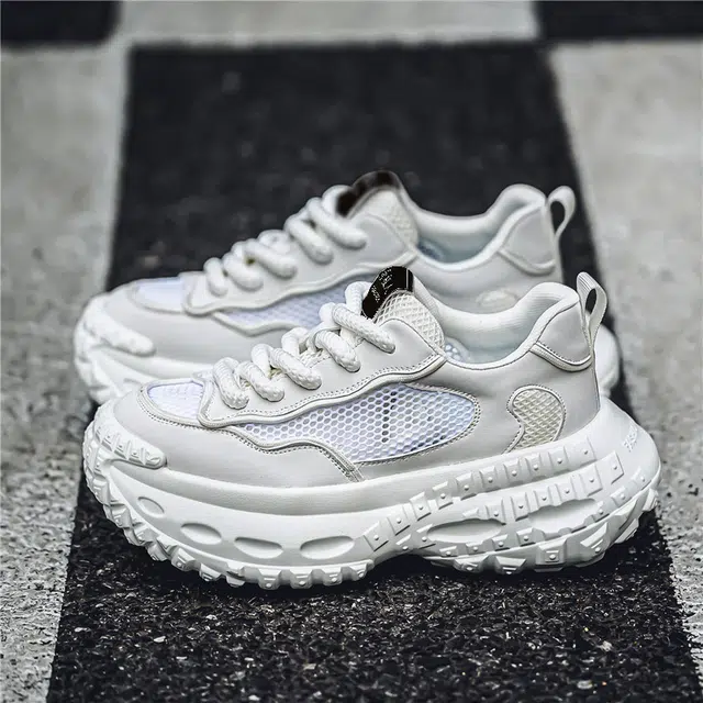 南极人 网布 舒适时尚百搭厚底 减震耐磨增高透气 低帮 老爹鞋 男款