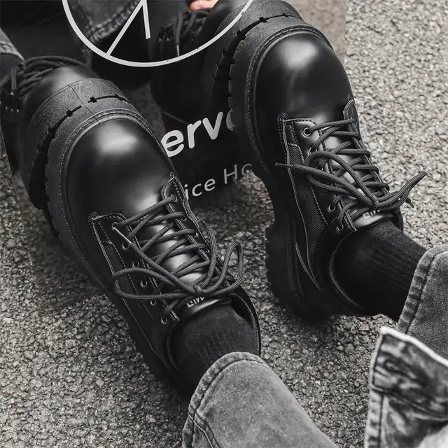 南极人 超纤皮 小众时尚百搭 休闲鞋 男款 黑色