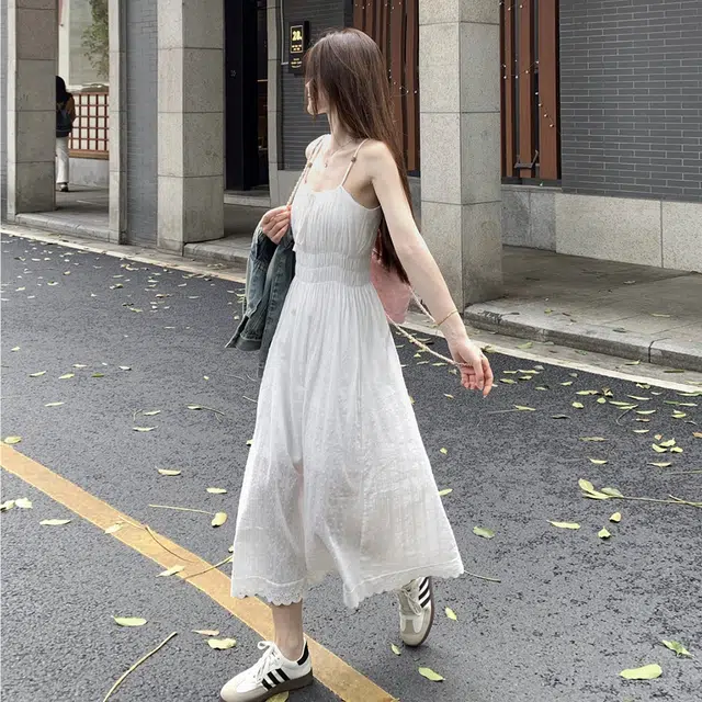 沐晓欣 通勤百搭舒适时尚吊带连衣裙 女款