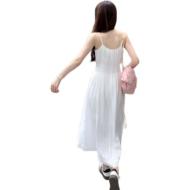 沐晓欣 通勤百搭舒适时尚吊带连衣裙 女款