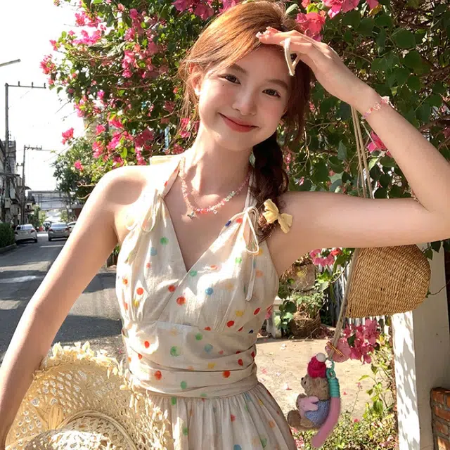 沐晓欣 通勤时尚休闲简约百搭吊带连衣裙 女款