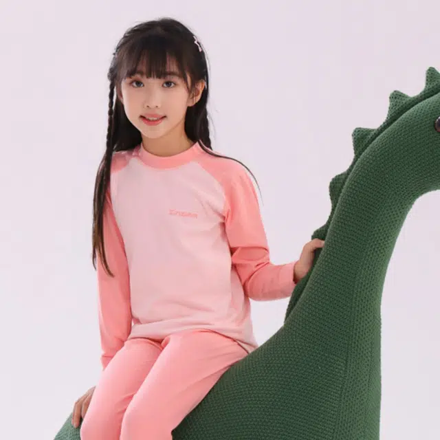 棉基因 云朵绒青少年舒适柔软贴肤锁温贴片高弹性轻便大童简约百搭彩色系保暖套装 男女同款
