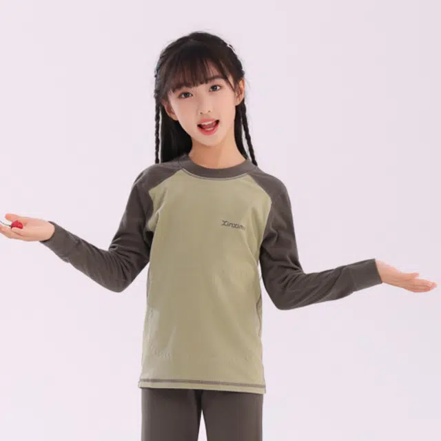 棉基因 云朵绒舒适柔软青少年贴肤锁温贴片轻便高弹性大童简约百搭保暖套装 男女同款