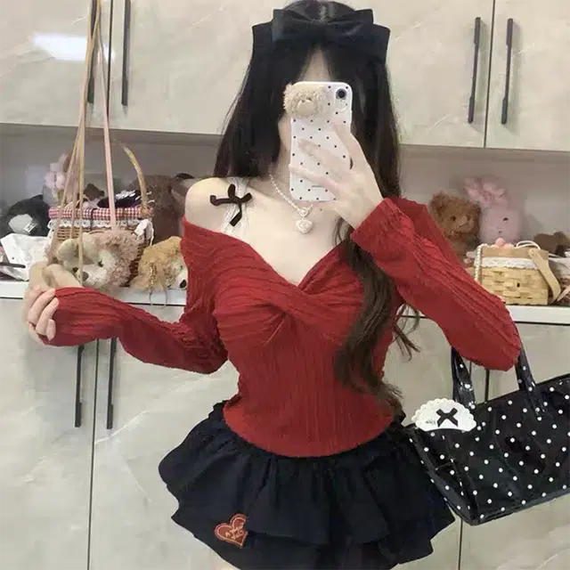 依钗 绝美设计感假两件时尚长袖内搭针织衫 女款