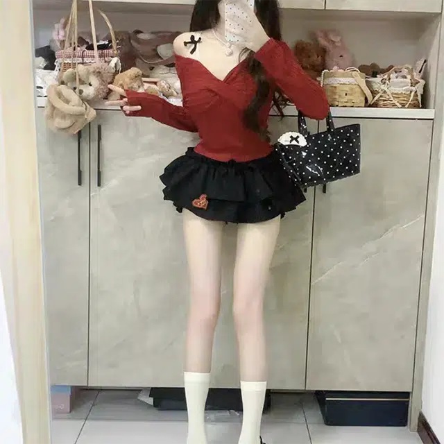 依钗 绝美设计感假两件时尚长袖内搭针织衫 女款