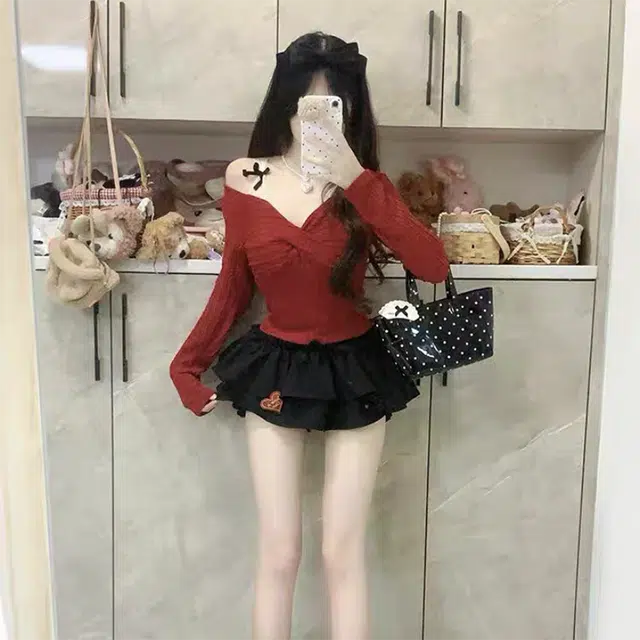 依钗 绝美设计感假两件时尚长袖内搭针织衫 女款