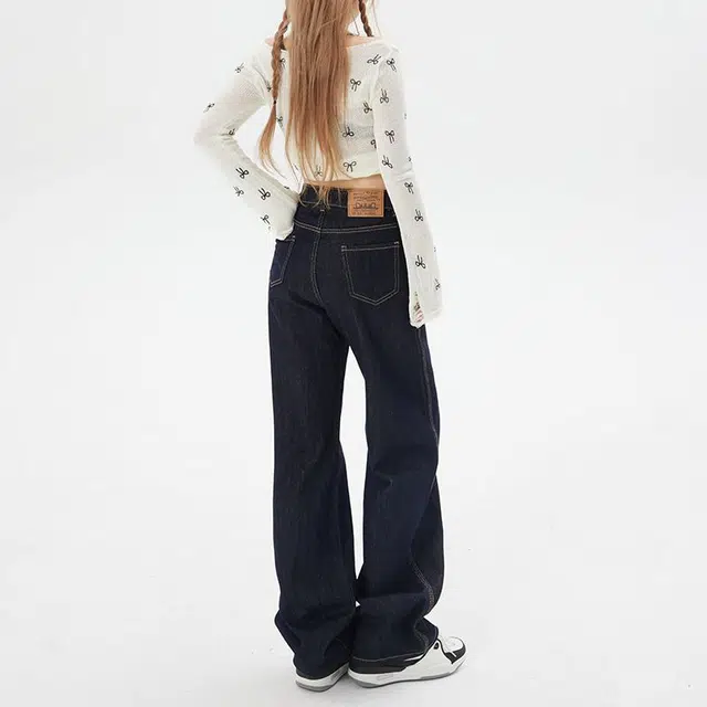 木清清 美式复古宽松时尚百搭牛仔裤 女款