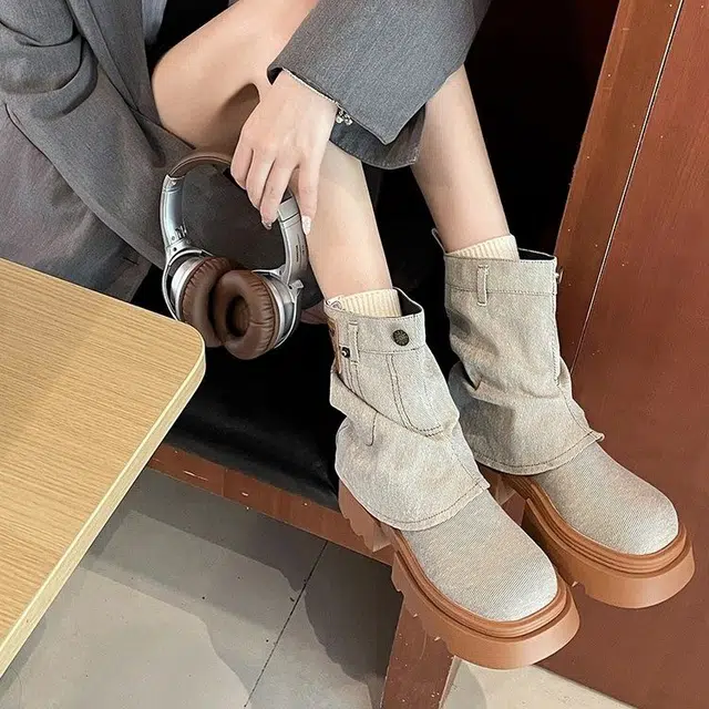 超纤皮 时尚休闲英伦风复古 短靴 女款