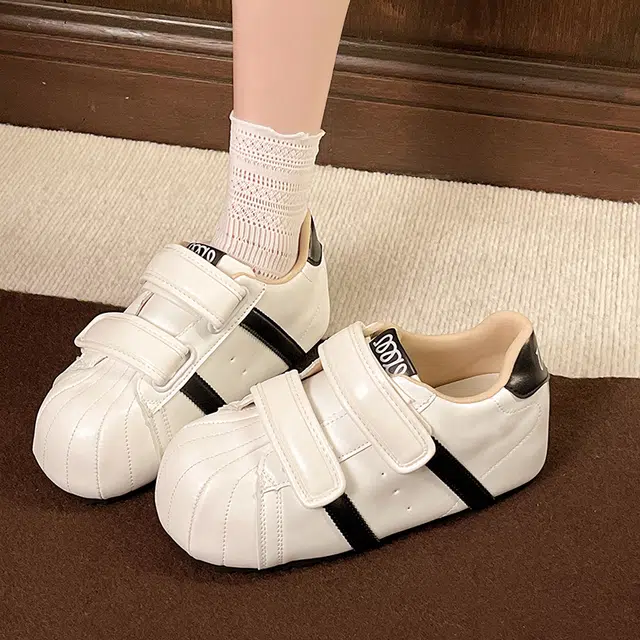 丑萌小众个性复古简约百搭青春学院风 减震耐磨增高 低帮 生活休闲鞋 女款