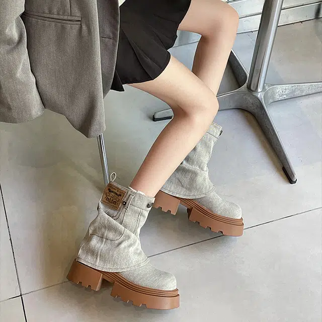 超纤皮 时尚休闲英伦风复古 短靴 女款