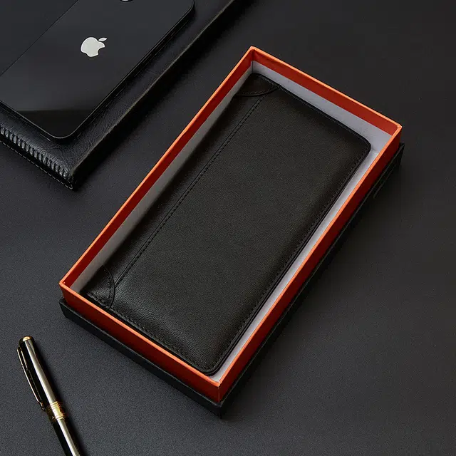 老人头 商务多卡位复古竖款 头层牛皮 钱包 男款 黑色/棕色