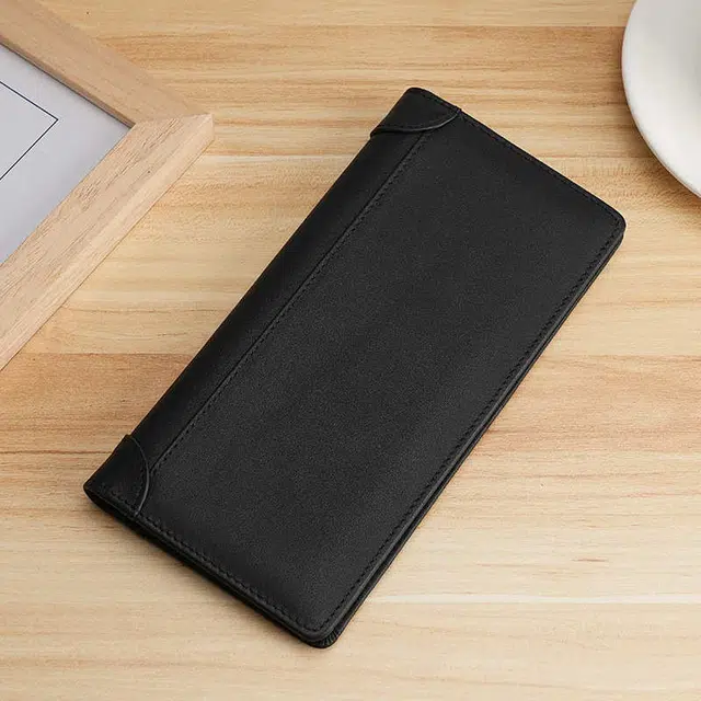 老人头 商务多卡位复古竖款 头层牛皮 钱包 男款 黑色/棕色