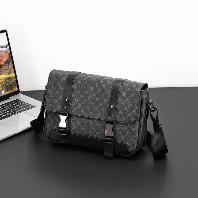 老人头 经典复古老花潮流时尚 合成革 单肩包 常规 男款 多色