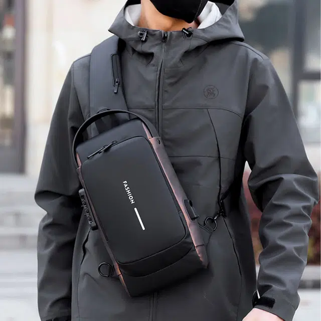 老人头 休闲机能男士单肩包商务潮流通勤 新型纳米 斜挎包 常规 男款 多色