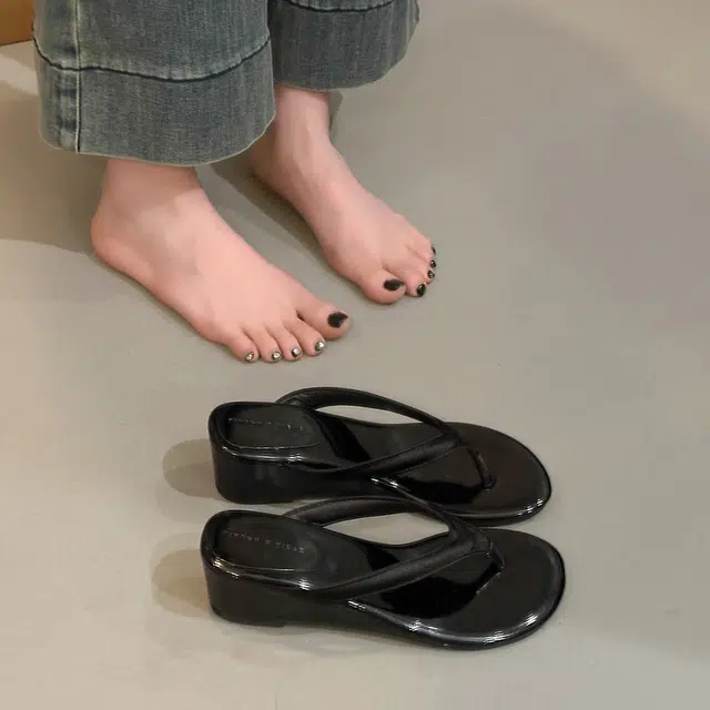 美洲爵士 小众时尚豹纹通勤百搭人字拖鞋 女