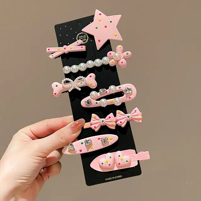 【多彩发卡8件套】 千桐 女侧边刘海夹甜酷多巴胺一字夹子 小发头饰发饰 洗脸 出门 聚会必备 亚克力 发夹 男女同款情侣款