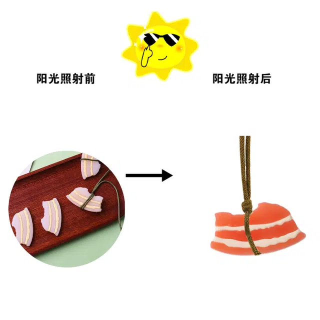【不晒黑神器 有紫外线就变色】 千桐 烤肉 卡通治愈 创意包包 行李箱 卡通玩偶 亚克力 挂件 男女同款情侣款