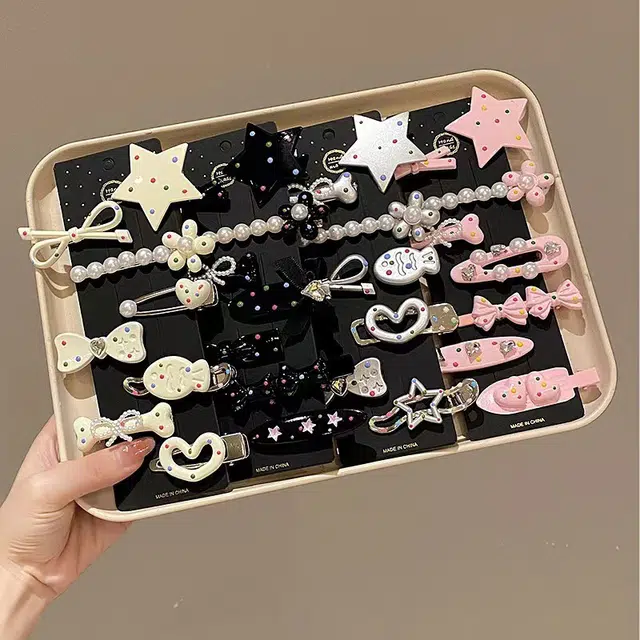 【多彩发卡8件套】 千桐 女侧边刘海夹甜酷多巴胺一字夹子 小发头饰发饰 洗脸 出门 聚会必备 亚克力 发夹 男女同款情侣款