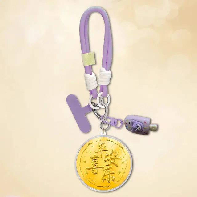 挚爱永恒 平安喜乐 新中式国风可爱萌趣手机链 个性创意百搭背包挂饰 亚克力 钥匙扣 女款