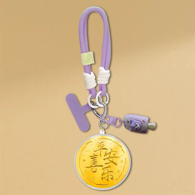 挚爱永恒 平安喜乐 新中式国风可爱萌趣手机链 个性创意百搭背包挂饰 亚克力 钥匙扣 女款