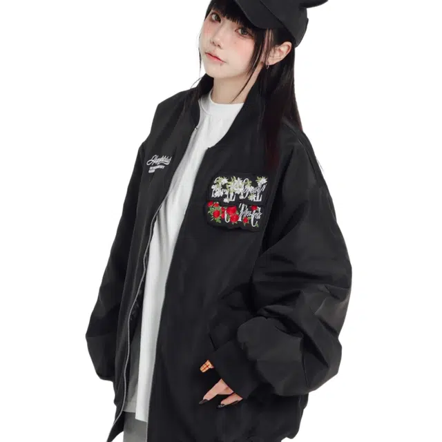 轻迎  国潮花卉魔术贴夹克休闲棒球服 男款