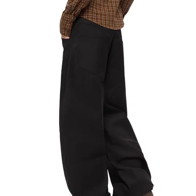 轻迎 复古老钱风彩色扣子休闲阔腿弯刀裤 西装裤 男款