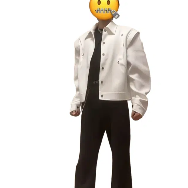 轻迎  短款垫肩外套设计感解构机车夹克翻领棒球服 男款