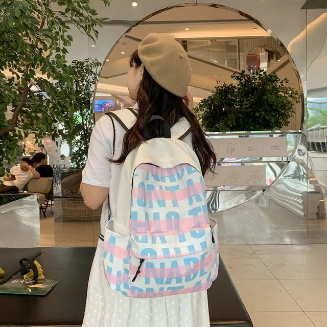 普乐威 韩版日系高颜值时尚潮酷个性书包上课通勤大容量百搭轻便旅游 尼龙 双肩包 常规 男女同款情侣款 多色