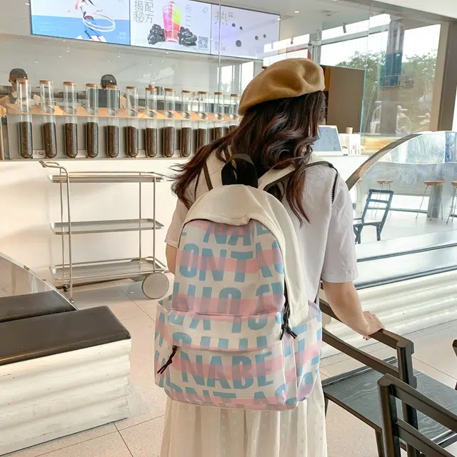 普乐威 韩版日系高颜值时尚潮酷个性书包上课通勤大容量百搭轻便旅游 尼龙 双肩包 常规 男女同款情侣款 多色