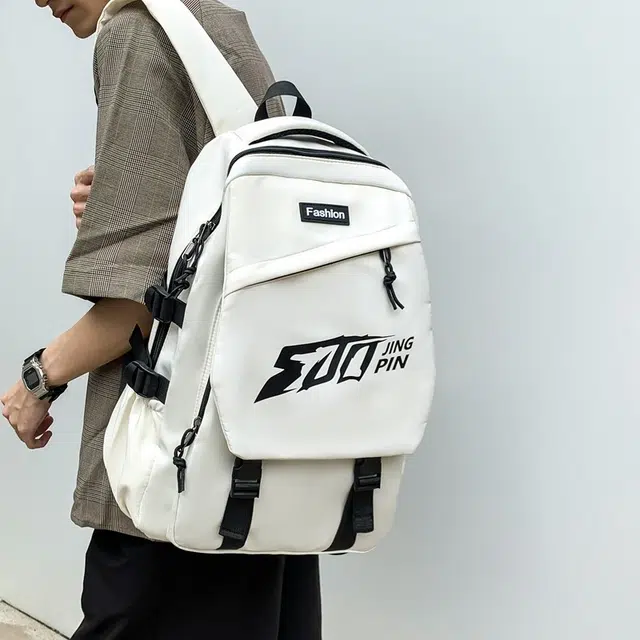 普乐威 美式小众字母时尚简约百搭大容量轻便 尼龙 双肩包 常规 男女同款情侣款 多色