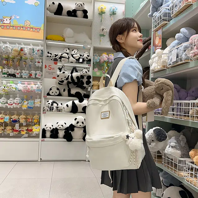 普乐威 韩版结实耐用纯色简约百搭通勤轻便 尼龙 双肩包 男女同款情侣款 多色