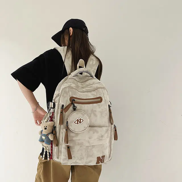 普乐威 高级感时尚简约小众设计百搭 尼龙 双肩包 男女同款情侣款 多色