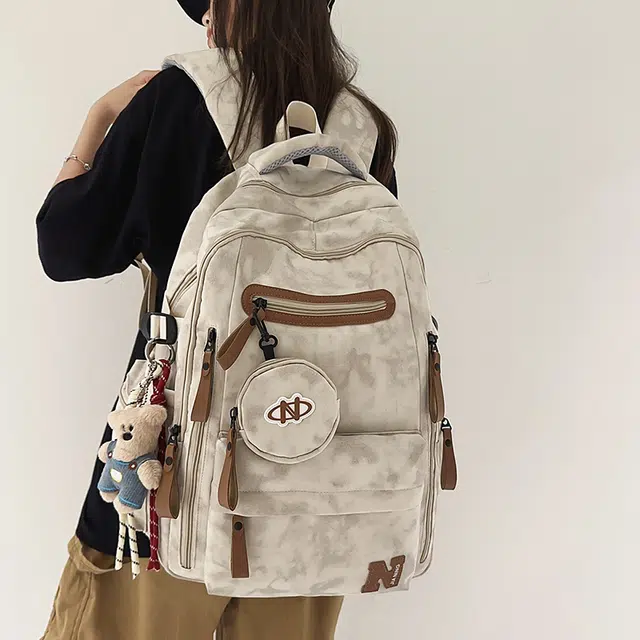 普乐威 高级感时尚简约小众设计百搭 尼龙 双肩包 男女同款情侣款 多色