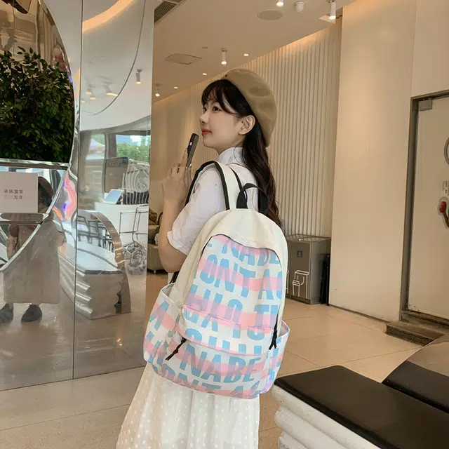 普乐威 韩版日系高颜值时尚潮酷个性书包上课通勤大容量百搭轻便旅游 尼龙 双肩包 常规 男女同款情侣款 多色