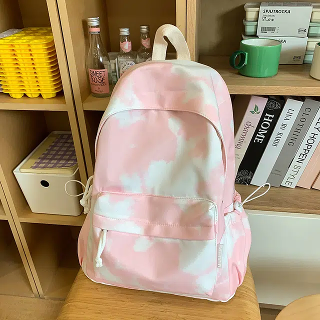 普乐威 韩版日系百搭时尚潮流扎染设计感 尼龙 双肩包 大号 男女同款情侣款 多色