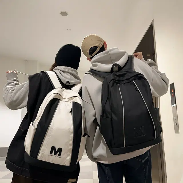 普乐威 韩版日系学院风简约高颜值大容量书包上课通勤百搭轻便旅游 尼龙 双肩包 常规 男女同款情侣款 多色