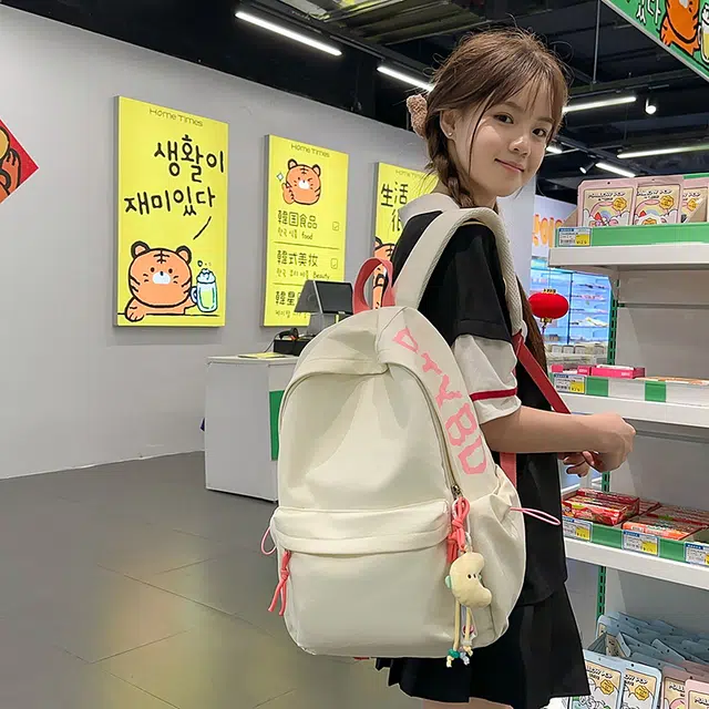 普乐威 韩版日系高颜值简约百搭上课通勤书包大容量轻便休闲旅游 尼龙 双肩包背包 常规 男女同款情侣款 多色
