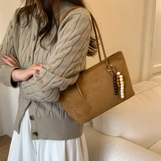 普乐威 时尚潮流美式复古美拉德高颜值甜美纯色高级感日常出游通勤 麂皮绒 单肩包 男女同款情侣款 多色